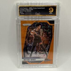 Brittney Griner Orange Lazer 2024-25 WNBA Prizm #113 Graded 9 Phoenix Mercury